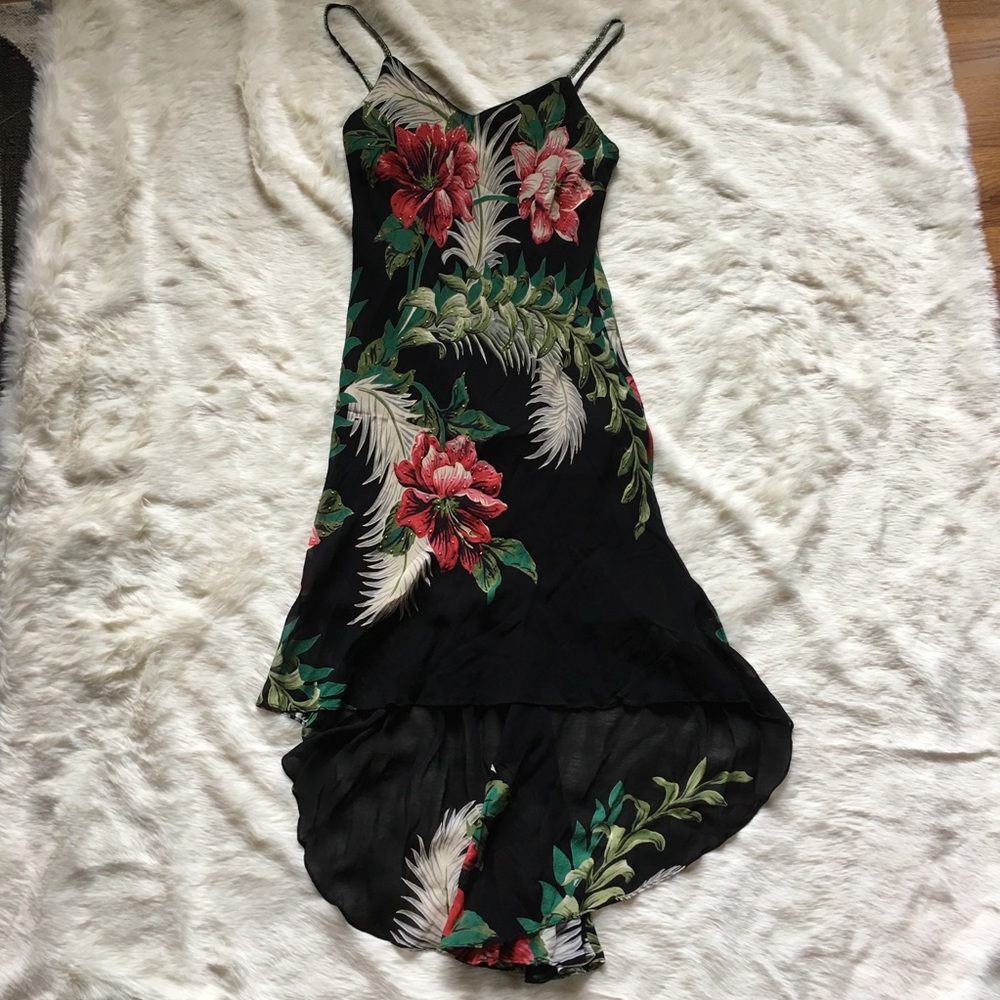 Gorgeous EVA BLUE retro floral dress, beaded